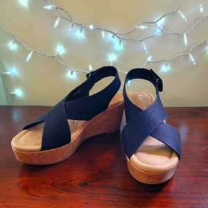 NWT Black Wedges